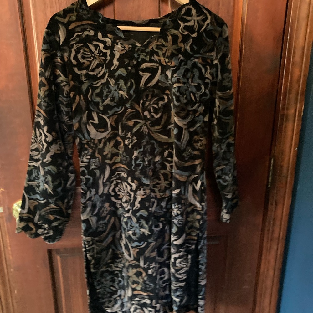Women's Black Velvet Long-Sleeve kameez/tunic